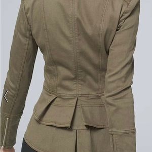 WHBM ADORABLE khaki green peplum jacket